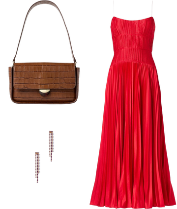 amur cherry pleated drop waist midi dress AMUR Cherry Drop Waist Midi Dress