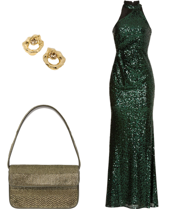 rent the runway green sequin dress Green Sequin Gown