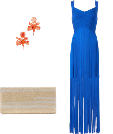 fringe dress rent the runway Fringe Bandage Gown by Herv Lger