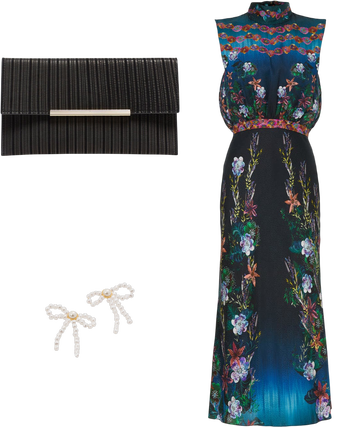 saloni sky flourish fleur midi dress Saloni Fleur Midi Dress - Sky Flourish