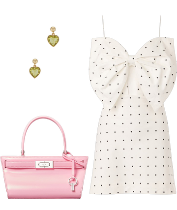 white dress with pink polka dots and Dot Midi Sleeves 100% Polyester Measurements Holland Polka Dot Mini Dress