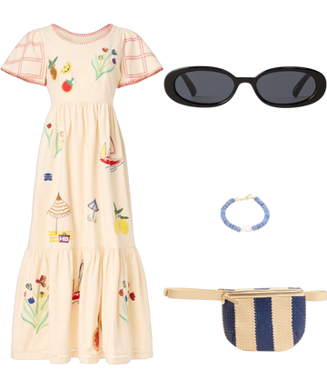 hunter bell marley embroidered midi dress Hunter Bell Marley Embroidered Midi Dress In Beige - 47% Off