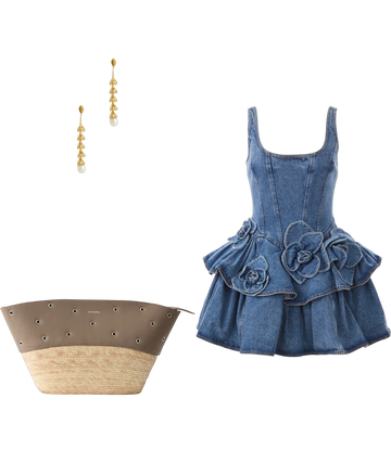 aknvas devyn denim ruffle mini dress Devyn Saxe Denim Sleeveless Ruffle Mini Dress