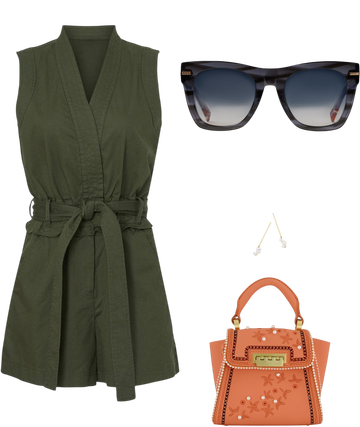 Green Sleeveless Romper by Derek Lam 10 Crosby x RTR | Rent the Runway