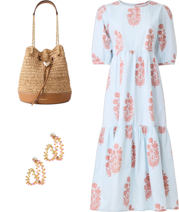 Blue Floral Gaia Dress by SZ Blockprints | Rent the Runway