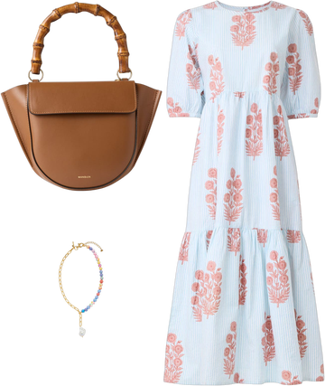 Blue Floral Gaia Dress by SZ Blockprints | Rent the Runway