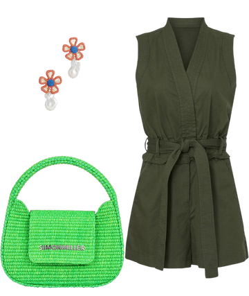 Green Sleeveless Romper by Derek Lam 10 Crosby x RTR | Rent the Runway