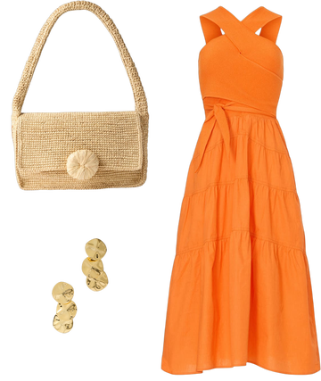 Orange Midi Dress by Derek Lam 10 Crosby x RTR | Rent the Runway