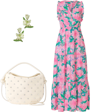 lilly pulitzer for target maxi dress NEW Lilly Pulitzer for Target MAXI Long Dress Nosey Posey Strapless White Pink