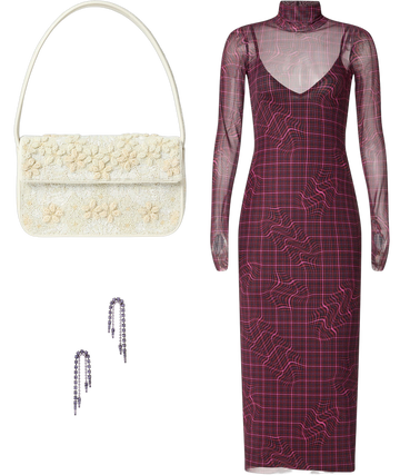 mesh floral turtleneck dress velvet Shailene Mesh Turtleneck Dress by AFRM