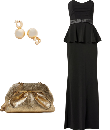 badgley mischka black peplum dress Badgley Mischka Bow-detail Peplum Mini Dress