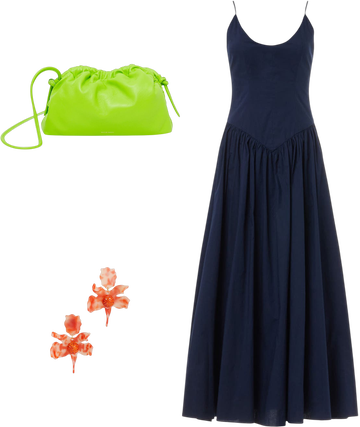 staud dena drop waist midi dress Staud Dena Drop-Waist Midi-Dress