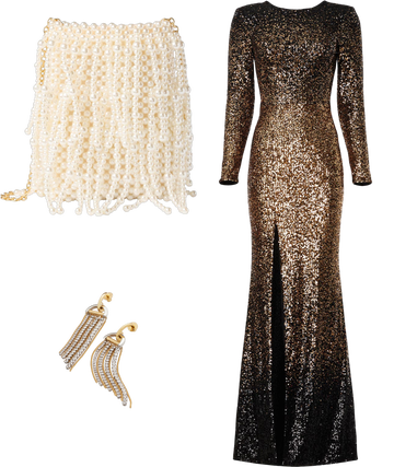 dress the population kiera sequin column gown Dress the Population Black Label Kiera Side-Slit Sequin Column Gown
