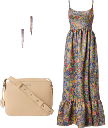 hutch carmichael maxi dress Hutch Carmichael Metallic Floral Long Dress