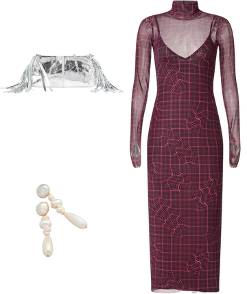 shailene mesh turtleneck maxi dress Shailene Dress