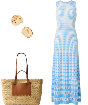 zelma knit maxi dress Simkhai Knitted-Gingham Zelma Maxi Dress In Ivory - 34% Off