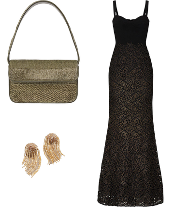 dress the population lorena Black Lorena Gown
