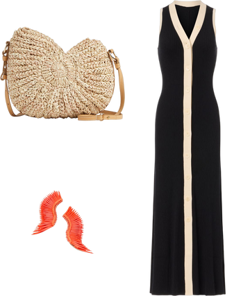 sandro-gabriella two tone rib knit maxi dress GABRIELLA TWO TONE RIB KNIT MAXI DRESS  Artofcb
