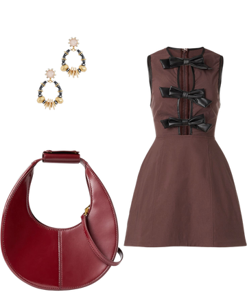 vegan leather piped peplum mini dress Vegan Leather Peplum Mini Dress by WEWOREWHAT