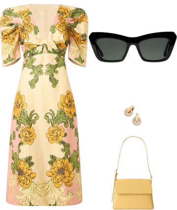 delicate flower arabesques linen midi dress Delicate Flower Arabesques Midi Dress by FARM Rio