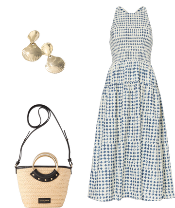 shibori tie back tiered cotton midi dress madewell Madewell Tie-Back Flutter-Sleeve Tiered Midi Dress Cotton Shibori Print  Size 2