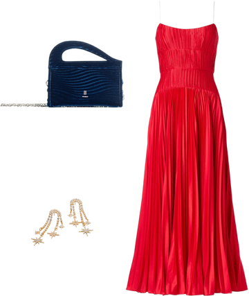 amur cherry pleated maxi dress AMUR CHERRY DROP WAIST - Cocktail dress / Party dress - red calla/red