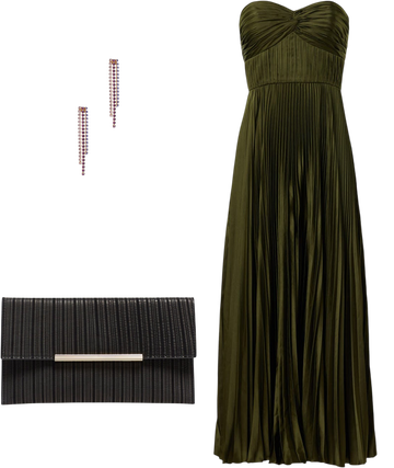 amur pleated strapless belle dress olive AMUR BELLE DRESS 6 / OLIVE