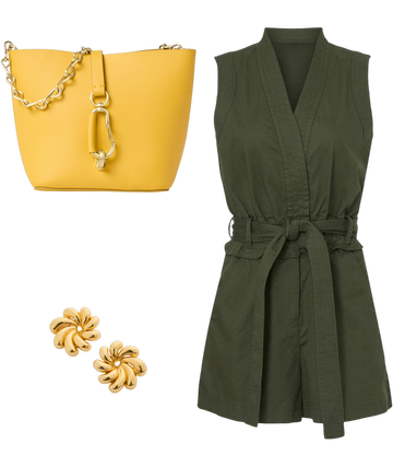 Green Sleeveless Romper by Derek Lam 10 Crosby x RTR | Rent the Runway