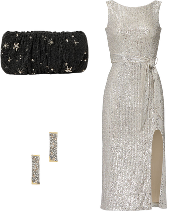karlie sequin a line dress Klaire Lace-Up A-Line Glitter Sequin Formal Dress