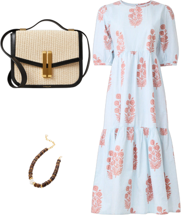 Blue Floral Gaia Dress by SZ Blockprints | Rent the Runway