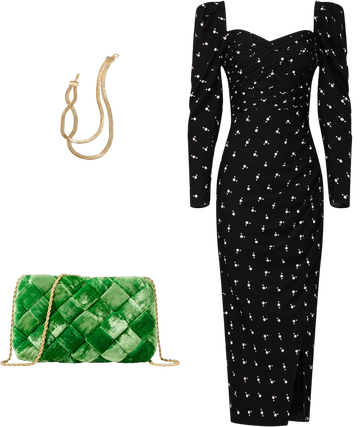 self portrait long sleeve polka dot dress Self-Portrait Tiered Polka-Dot Midi Dress - Navy