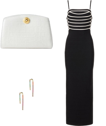 Striped Bandage Gown by Hervé Léger | Rent the Runway