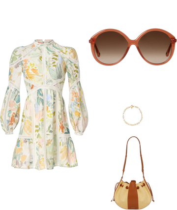tealan floral print long sleeve linen dress Tealan Floral Print Long Sleeve Linen Dress (Women)