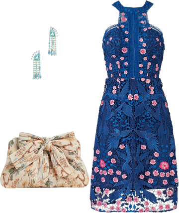 marchesa notte blue bird lace dress Blue Bird Lace Dress by Marchesa Notte