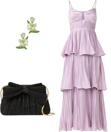 astr the label women's lupin pleated satin dress Lupin Pleated Tiered Maxi Dress