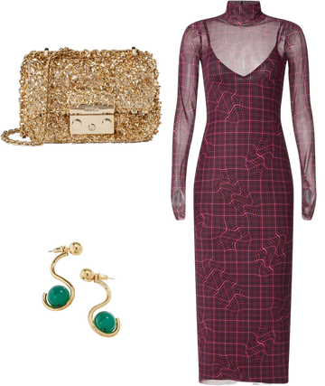 shailene mesh turtleneck maxi dress AFRM Shailene Watercolor Print Mesh Turtleneck Long Sleeve Midi Dress