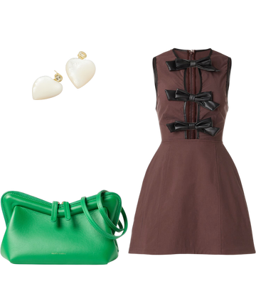 vegan leather piped peplum mini dress Piped Peplum Mini Dress