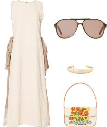 pamela love cream tie dress Cream Tie Dress