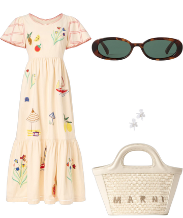 hunter bell marley embroidered midi dress Hunter Bell Marley Embroidered Midi Dress