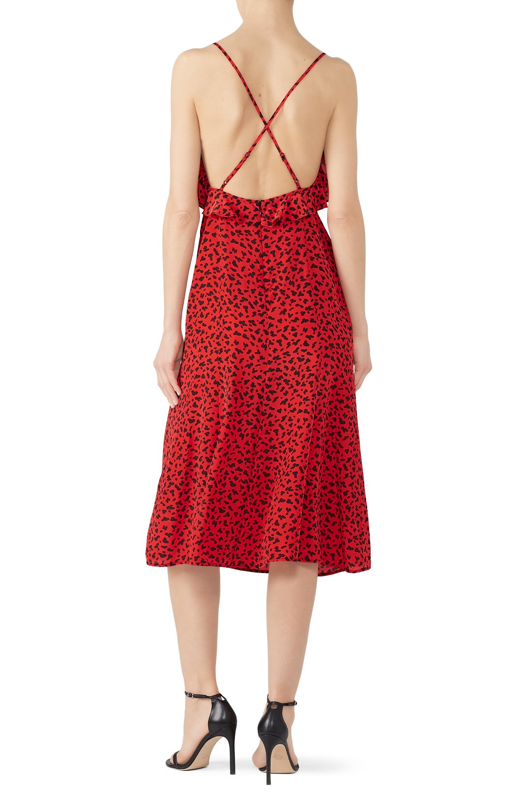 Leopard Long Red Silk Dress by The Kooples 1
