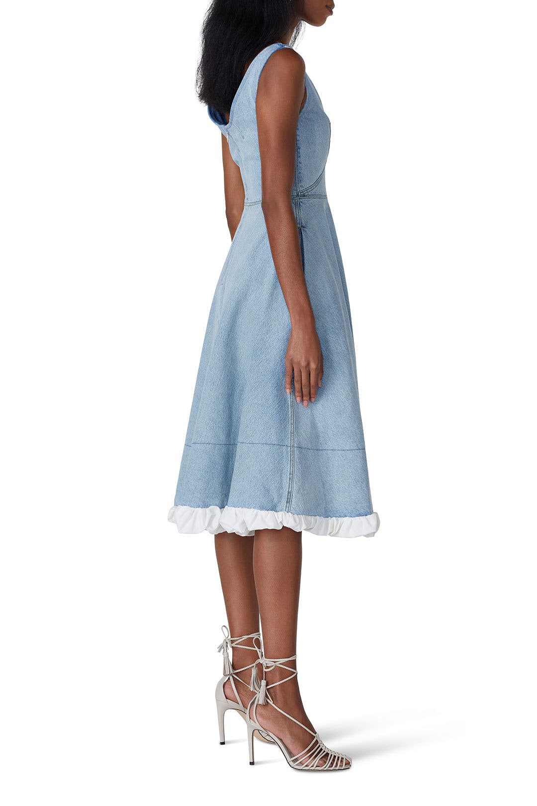 【PATOU】 Denim minidress Patou | Zipped mini dress in cotton denim