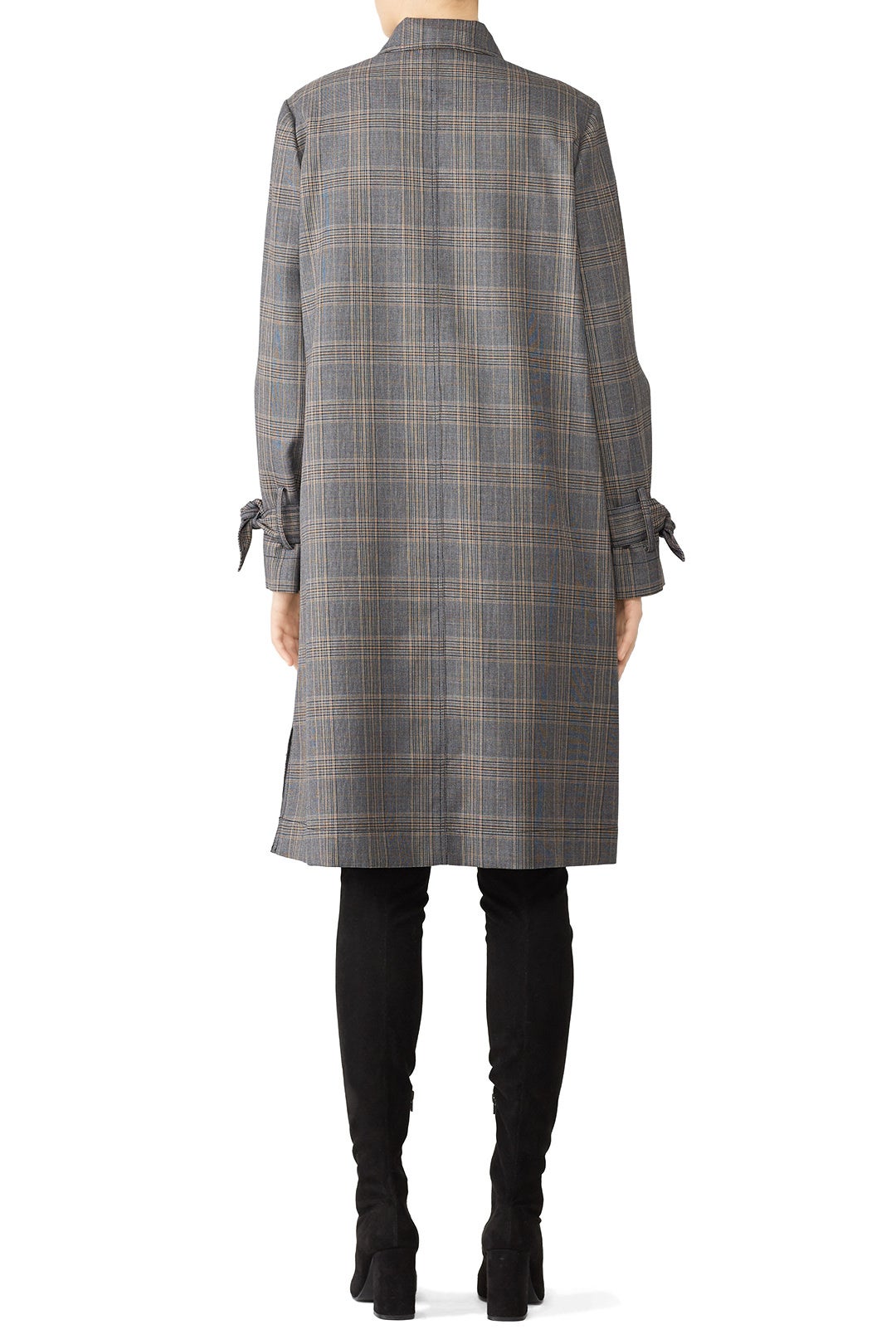 Grey Plaid Long Coat by Derek Lam 10 Crosby 1