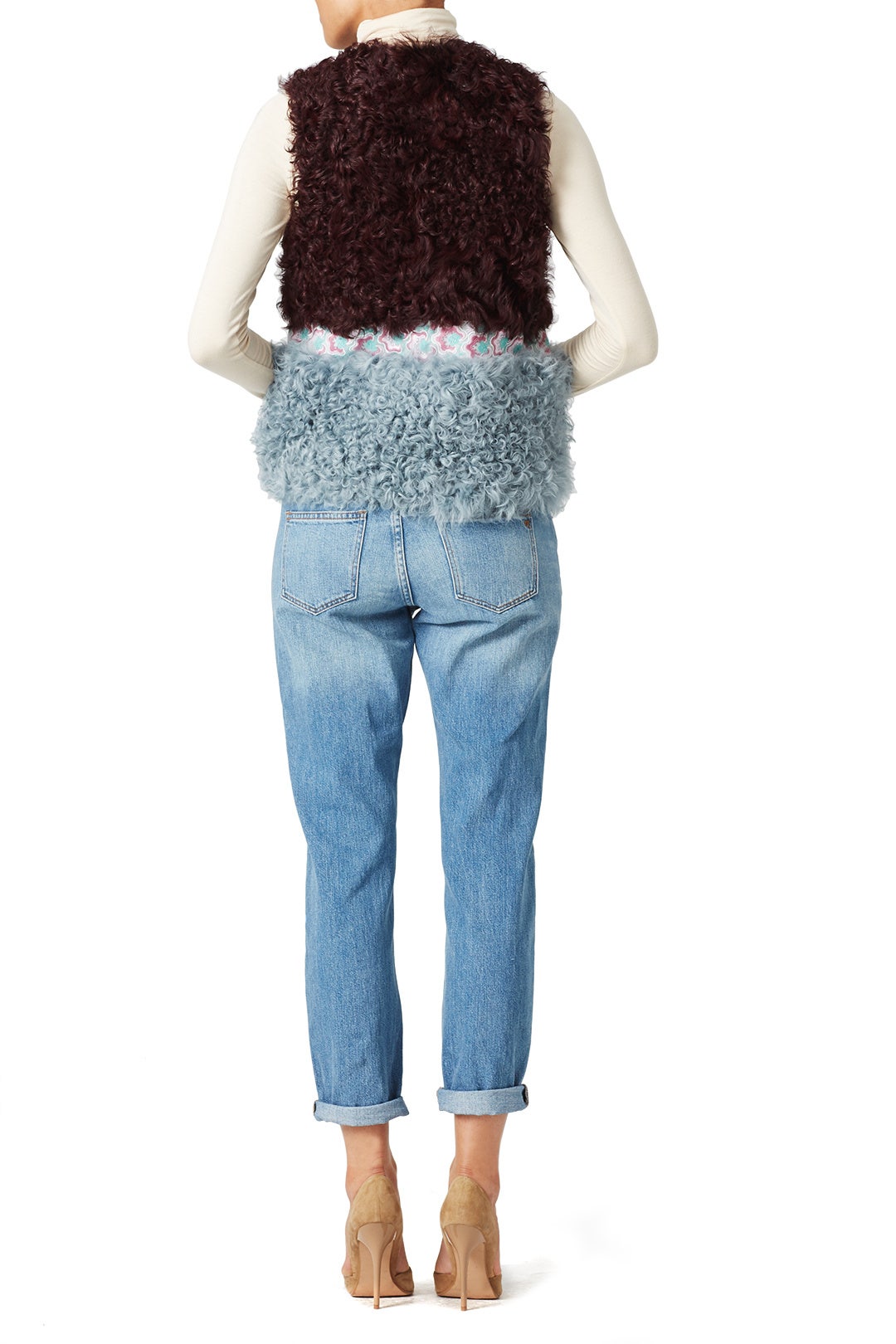 Bordeaux Fur Vest by Giamba 2