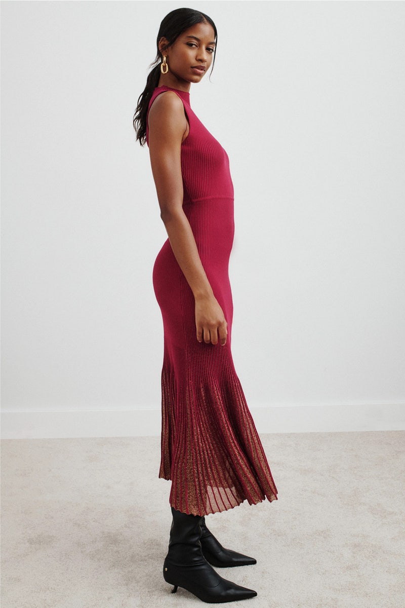 Sleeveless Shimmer Midi Sweater Dress by Moon River - Photo 1