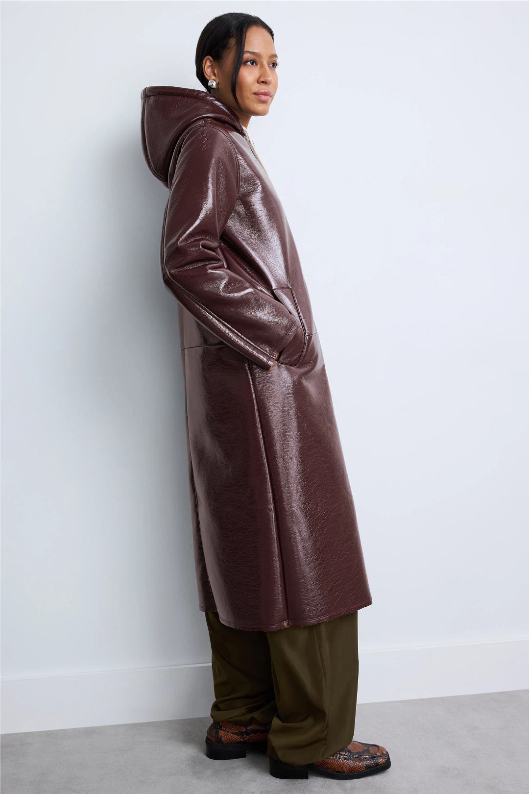 Shearling Lined Leather Hooded Coat by PLAN C x RTR | Rent the Runway Shearling Lined Leather Hooded Coat by PLAN C x RTR | Rent the Runway
