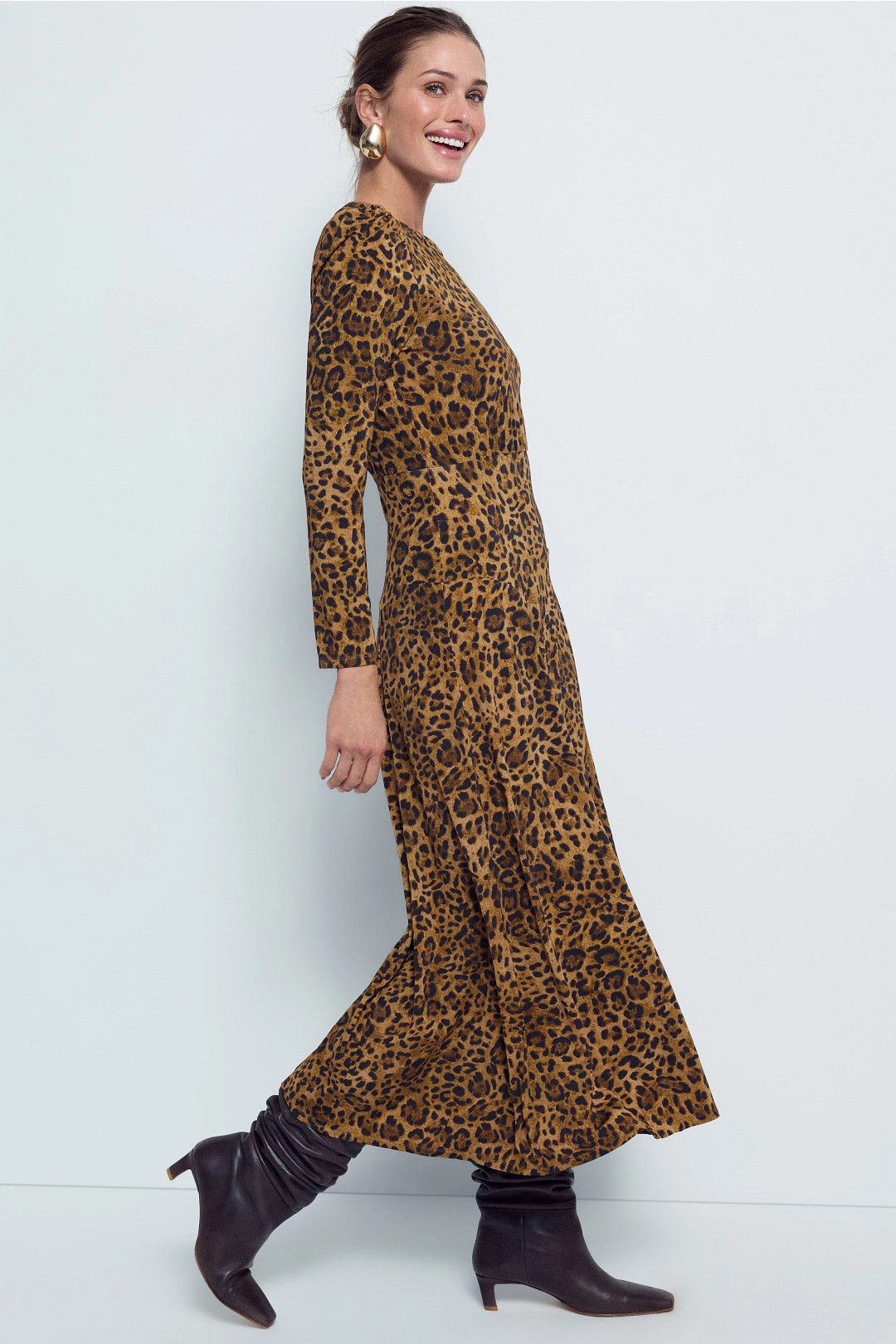 Animal Print Mock Neck Midi Dress by Rixo x RTR 1