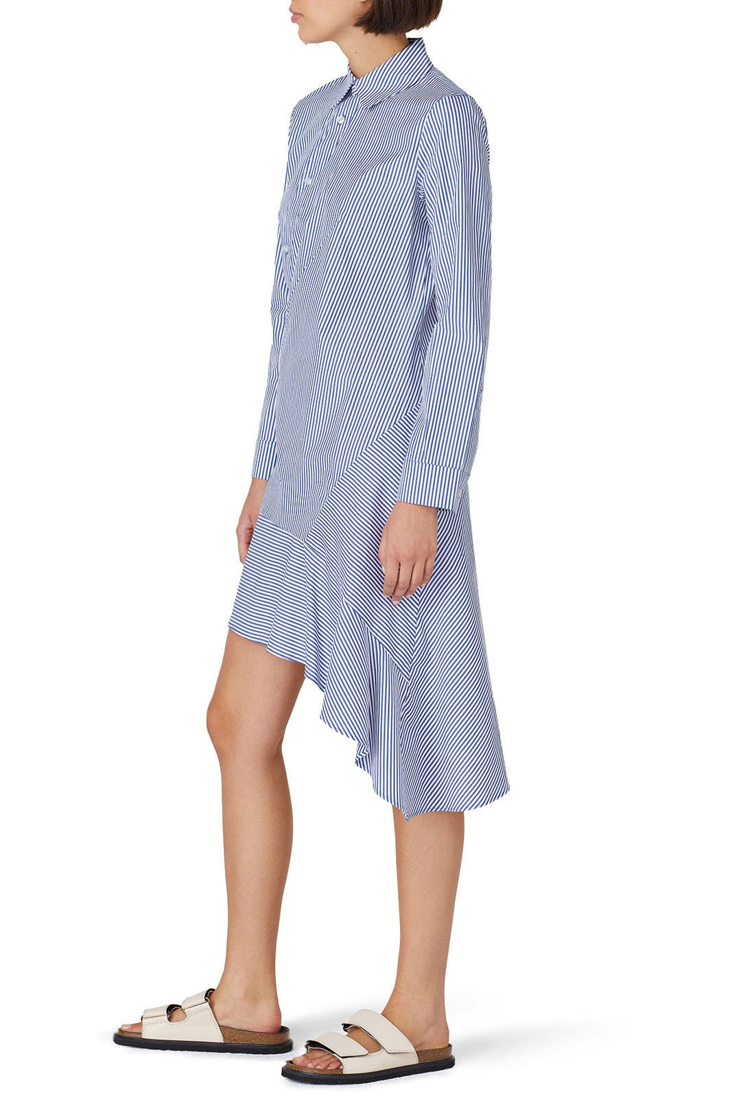 Pinstripe Asymmetric Shirtdress by Koché x RTR 1