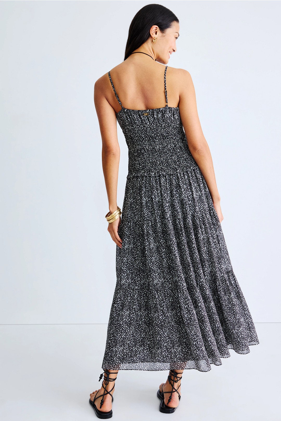 Dotted Smocked Maxi Dress by MICHAEL KORS 2