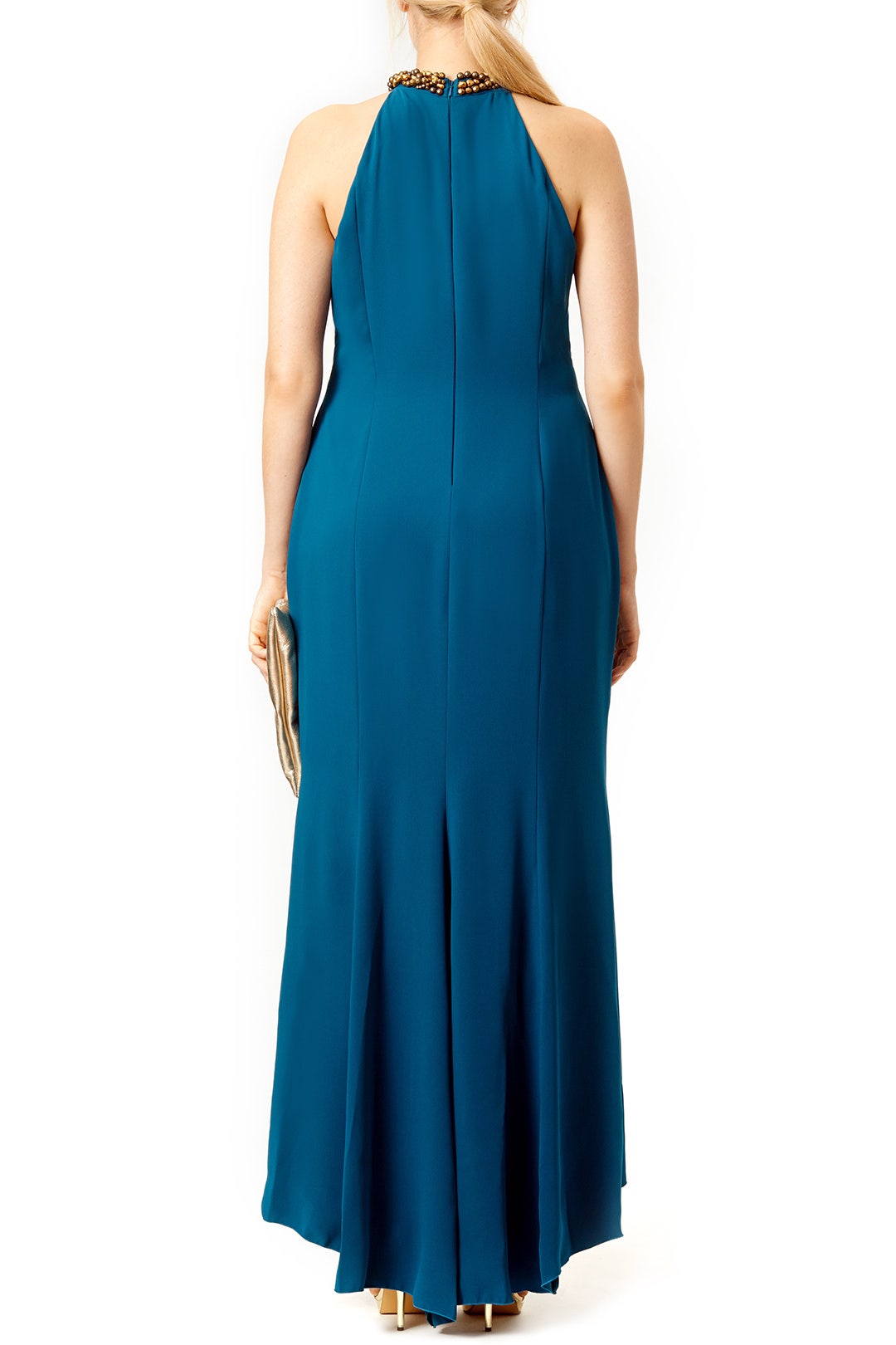 Teal Necklace Gown by Carmen Marc Valvo 1