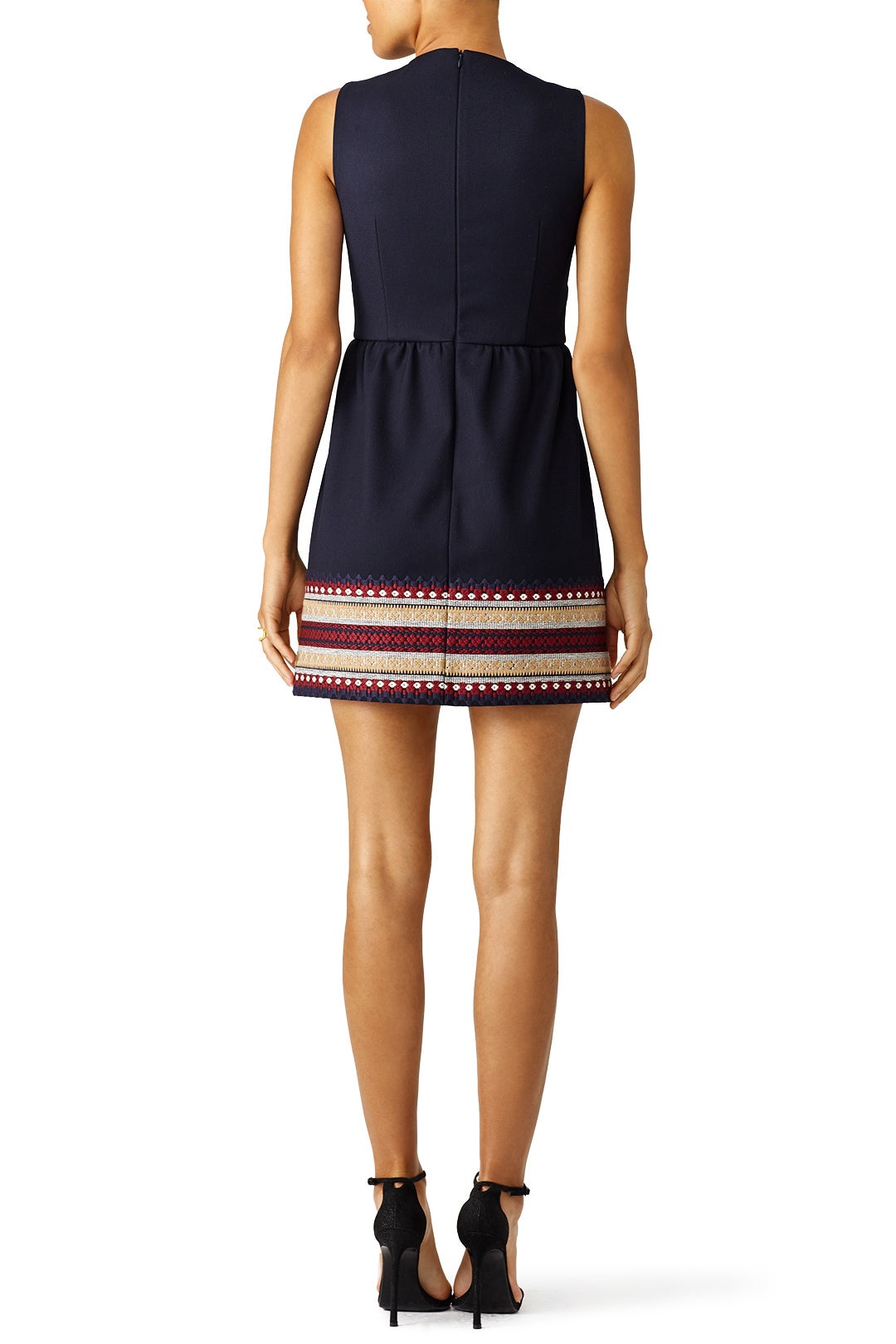 Embroidered Hem Navy Dress by RED Valentino 2